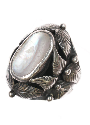 sz6 Albert Platero Navajo sterling and shell ring - Estate Fresh Austin