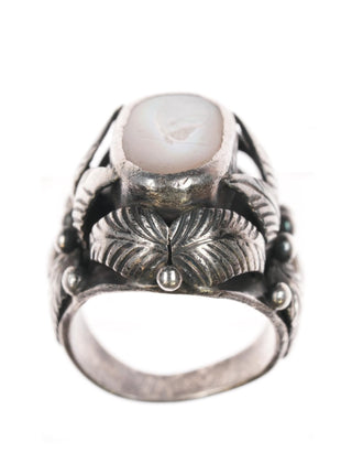 sz6 Albert Platero Navajo sterling and shell ring - Estate Fresh Austin