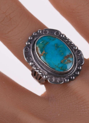 sz6 c1940's Navajo Sterling and turquoise ring - Estate Fresh Austin