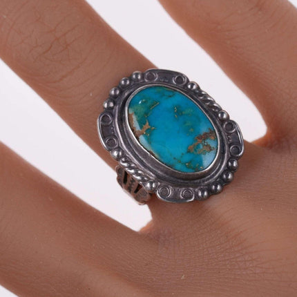 sz6 c1940's Navajo Sterling and turquoise ring - Estate Fresh Austin