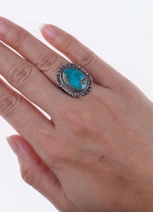 sz6 c1940's Navajo Sterling and turquoise ring - Estate Fresh Austin