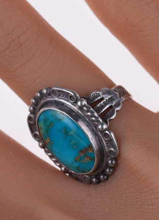 sz6 c1940's Navajo Sterling and turquoise ring - Estate Fresh Austin