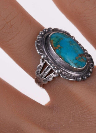 sz6 c1940's Navajo Sterling and turquoise ring - Estate Fresh Austin