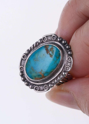 sz6 c1940's Navajo Sterling and turquoise ring - Estate Fresh Austin