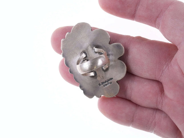 sz6 Darrin Livingston Navajo Sterling Carico Lake turquoise ring - Estate Fresh Austin