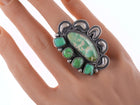 sz6 Darrin Livingston Navajo Sterling Carico Lake turquoise ring - Estate Fresh Austin