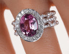 Sz6 Doris Panos 18k White gold Diamond and Pink Tourmaline ring - Estate Fresh Austin