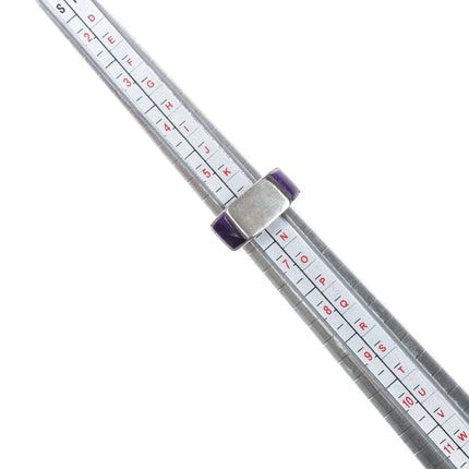 sz6 DZ Native American sterling sugilite, coral, turquoise, intarsia inlay ring - Estate Fresh Austin