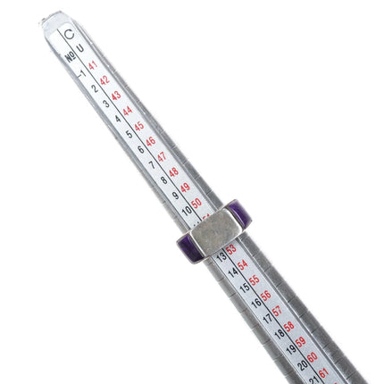 sz6 DZ Native American sterling sugilite, coral, turquoise, intarsia inlay ring - Estate Fresh Austin