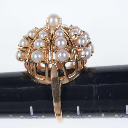 Sz6 Estate 14k Gold Pearl Cluster ring - Estate Fresh Austin