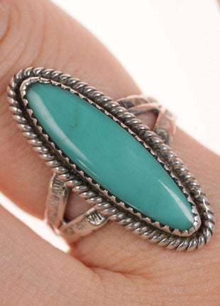 Sz6 Fred Harvey Era Navajo Turquoise/sterling ring JP - Estate Fresh Austin