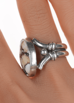 Sz6 L Sterling Native American Jasper ring - Estate Fresh Austin