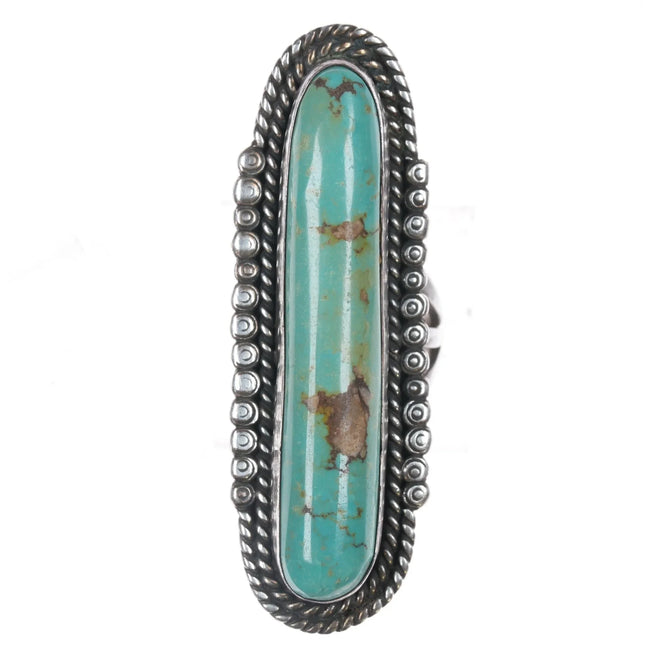 sz6 Large James Martin Navajo sterling and turquoise ring - Estate Fresh Austin