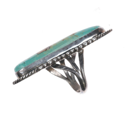 sz6 Large James Martin Navajo sterling and turquoise ring - Estate Fresh Austin