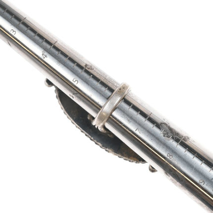 sz6 Large Vintage Goldstone Navajo silver ring - Estate Fresh Austin