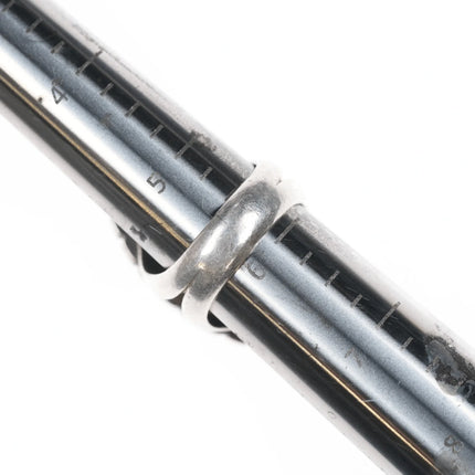 sz6 Mitchell Calabaza Kewa silver ring with Mediterranean red coral - Estate Fresh Austin