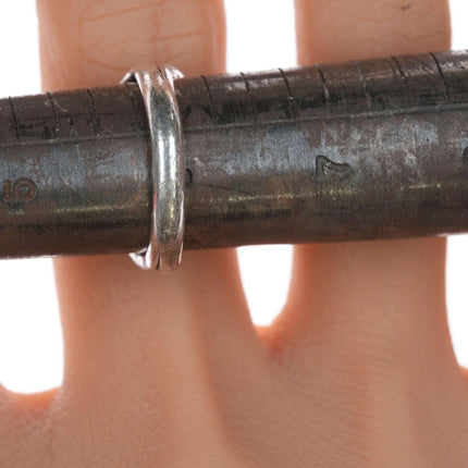 sz6 Navajo Sterling, turquoise and coral ring - Estate Fresh Austin