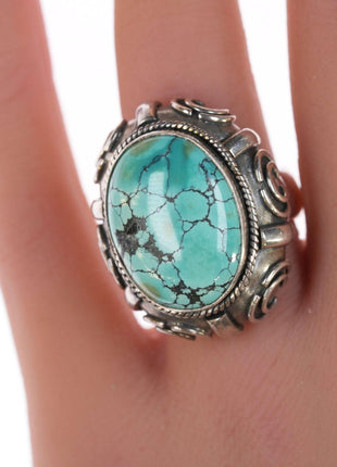 sz6 Shreve Saville Sterling and turquoise ring - Estate Fresh Austin