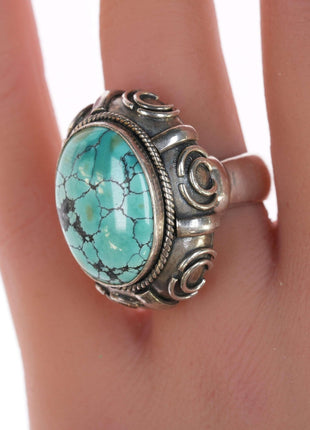 sz6 Shreve Saville Sterling and turquoise ring - Estate Fresh Austin