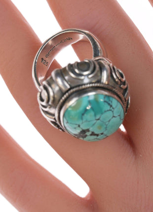 sz6 Shreve Saville Sterling and turquoise ring - Estate Fresh Austin