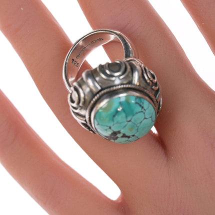 sz6 Shreve Saville Sterling and turquoise ring - Estate Fresh Austin