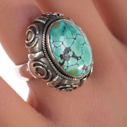 sz6 Shreve Saville Sterling and turquoise ring - Estate Fresh Austin