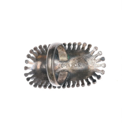 sz6 Vincent and Socorro Johnson Zuni petit point turquoise sterling ring - Estate Fresh Austin