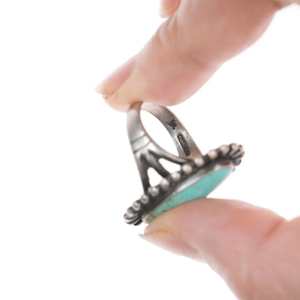sz6 Vintage Bell Trading post sterling and turquoise ring - Estate Fresh Austin