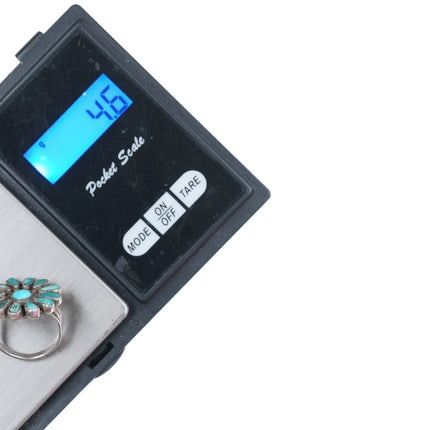 sz6 vintage Native American silver and turquoise cluster ring - Estate Fresh Austin