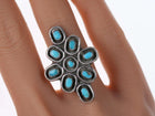 sz6 Vintage Native American Sterling and turquoise cluster ring - Estate Fresh Austin