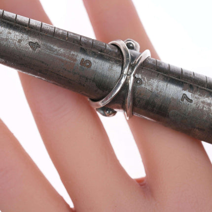 sz6 Vintage Native American Sterling turquoise, and coral ring - Estate Fresh Austin