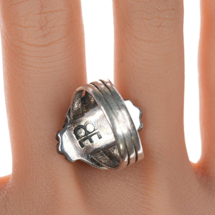 sz6 Vintage Navajo silver and turquoise ring we - Estate Fresh Austin