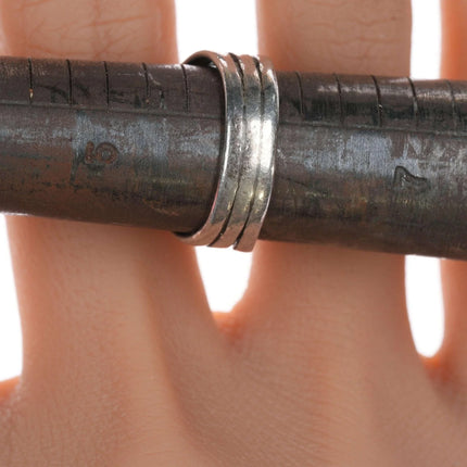 sz6 Vintage Navajo silver and turquoise ring we - Estate Fresh Austin