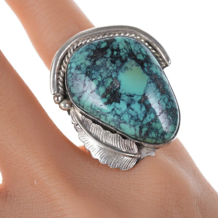 sz6 Vintage Navajo Silver and turquoise ring - Estate Fresh Austin