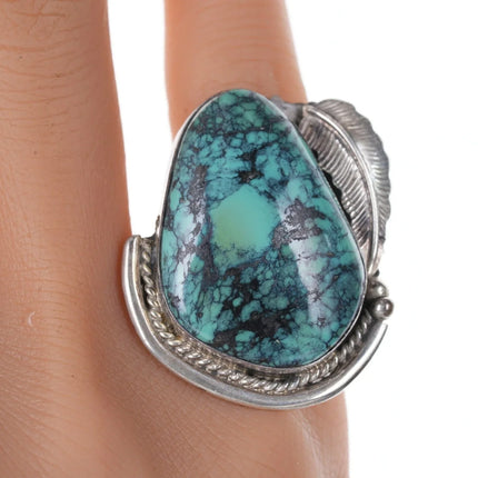 sz6 Vintage Navajo Silver and turquoise ring - Estate Fresh Austin