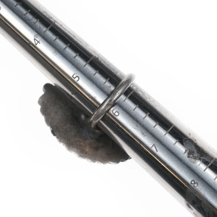 sz6 Vintage Navajo silver leafwork ring with turquoise H - Estate Fresh Austin