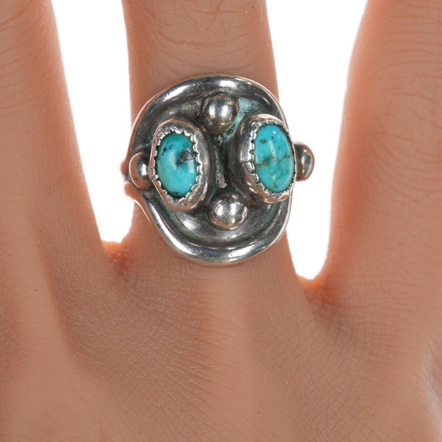 sz6 Vintage Navajo sterling and turquoise ring - Estate Fresh Austin