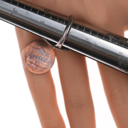 sz6 Vintage Zuni flush inlay turquoise silver ring - Estate Fresh Austin