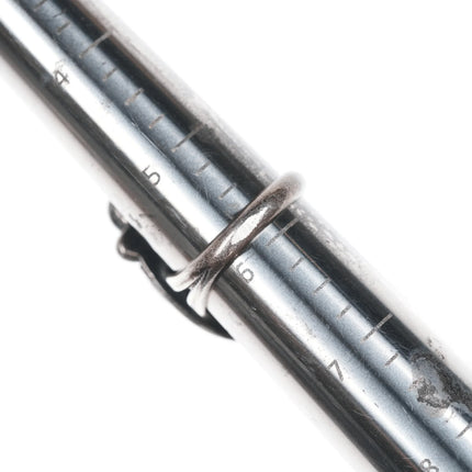 sz6 Vintage Zuni silver and turquoise coin silver ring - Estate Fresh Austin