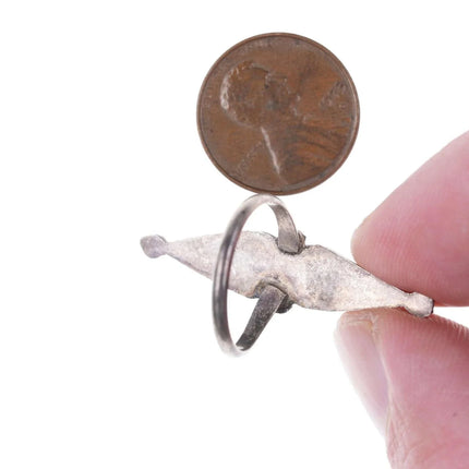 sz6 Vintage Zuni Silver Snake eye turquoise ring - Estate Fresh Austin