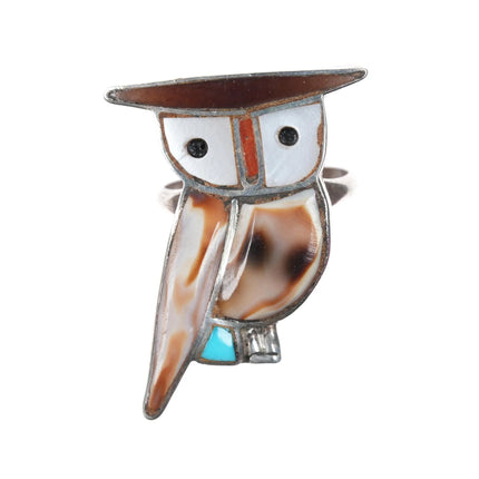 sz6 Vintage Zuni sterling owl ring - Estate Fresh Austin