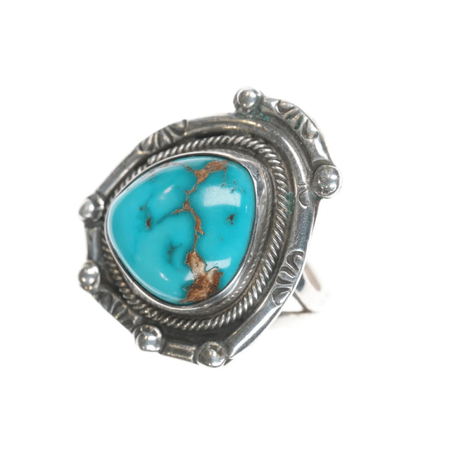 sz6.25 40's-50's High grade turquoise well made native American silver ring - Estate Fresh Austin