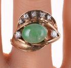 sz6.25 Estate 14k Diamond and Jadeite ring - Estate Fresh Austin