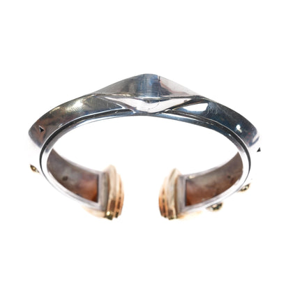 sz6.25" John Atencio 18k/Sterling and Citrine clamper cuff bracelet - Estate Fresh Austin