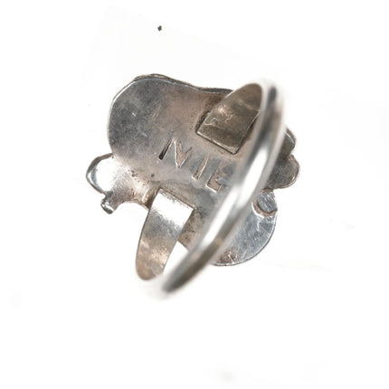 sz6.25 Nieto Zuni silver, turquoise, and coral ring - Estate Fresh Austin