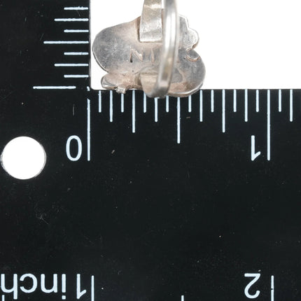 sz6.25 Nieto Zuni silver, turquoise, and coral ring - Estate Fresh Austin