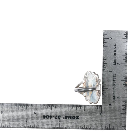 sz6.25 Vintage Native American sterling high grade spiderweb turquoise ring - Estate Fresh Austin