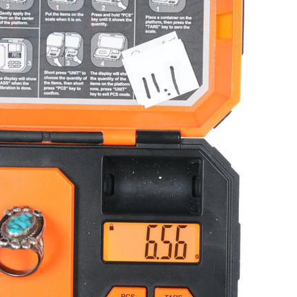 sz6.25 Vintage Native American sterling high grade spiderweb turquoise ring - Estate Fresh Austin