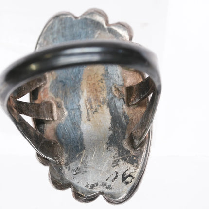 sz6.25 Vintage Native American sterling high grade spiderweb turquoise ring - Estate Fresh Austin