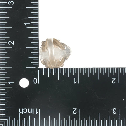 sz6.25 Vintage Native American sterling ring with turquoise, rope edge - Estate Fresh Austin